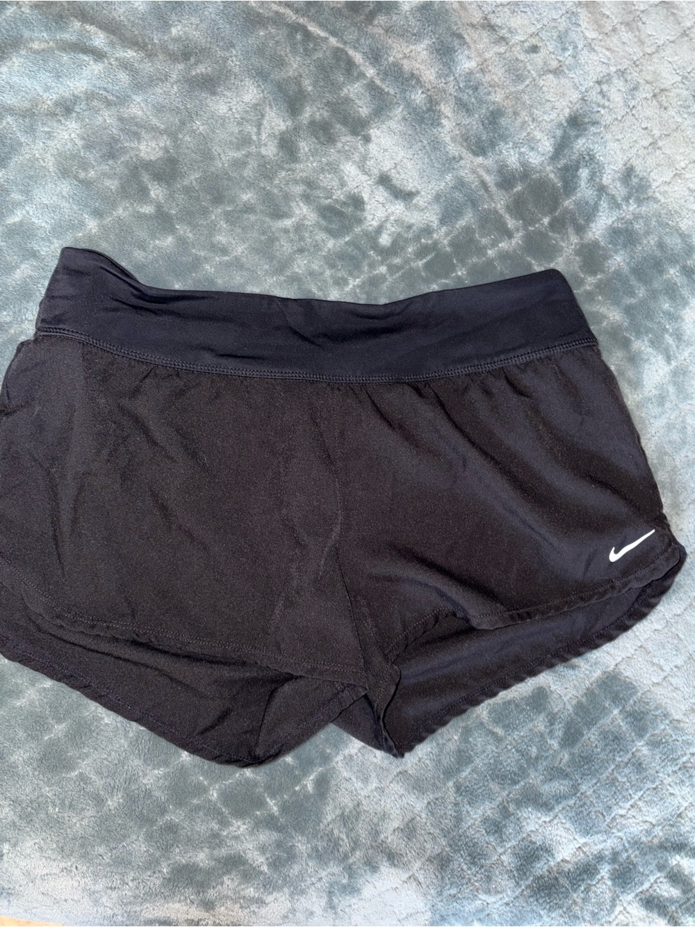 Nike Women's Black Athletic Running Shorts with Swoosh